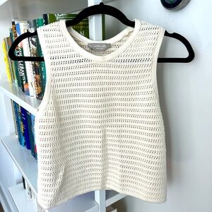 Everlane White Knit Sleeveless Top